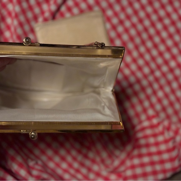 Original VTG 1950s Tapestry Handbag with ORIG Hand Mirror - Picture 12 of 13